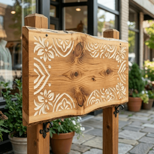 Enseigne extérieure (Cèdre & Huile)